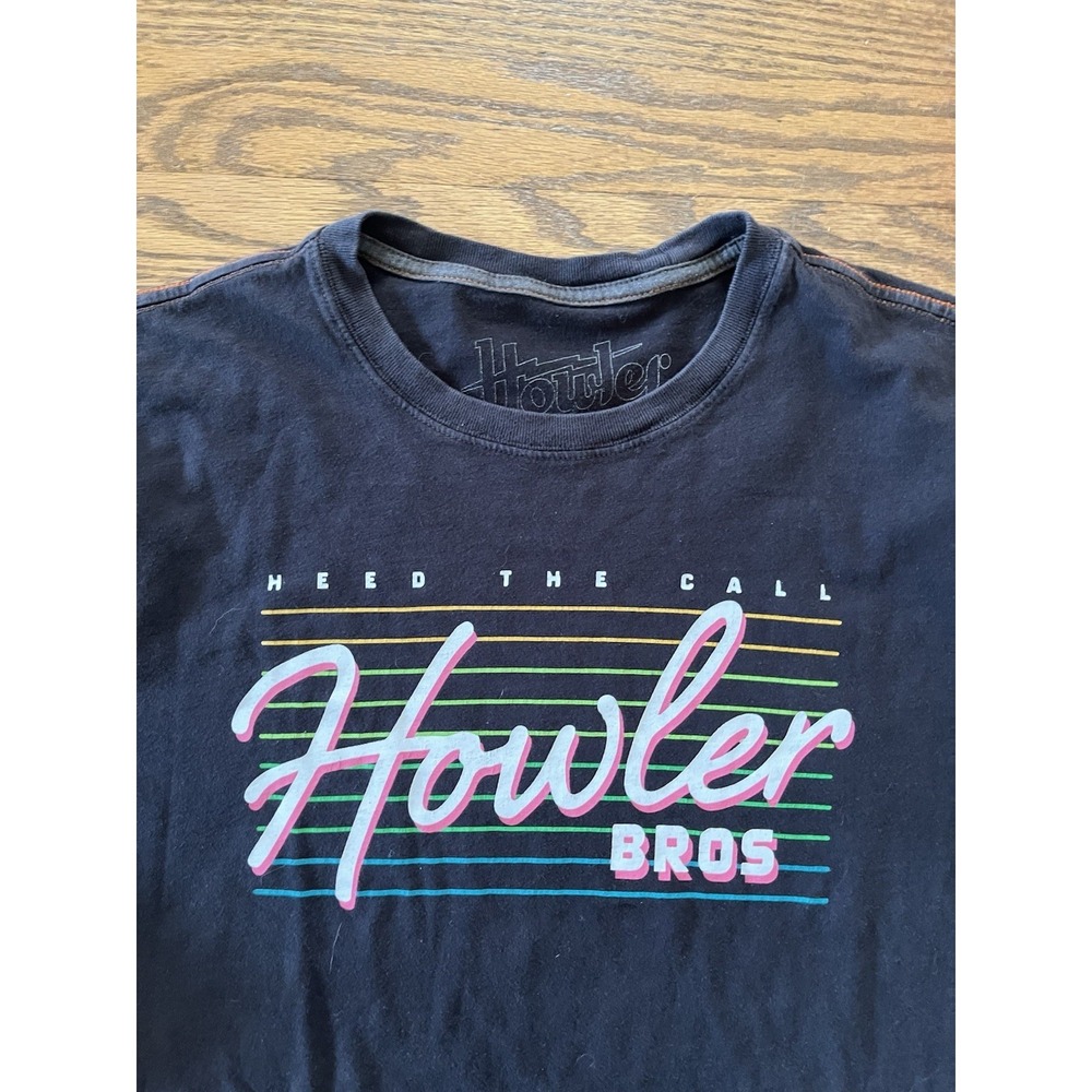 Howler Bros Beach Club T-Shirt Men's Size L Black Heed The Call